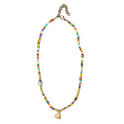 African Glass & Tahitian Pearl Necklace