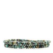 African Turquoise & 14K Solid Gold Wrap Bracelet