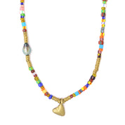 African Glass & Tahitian Pearl Necklace