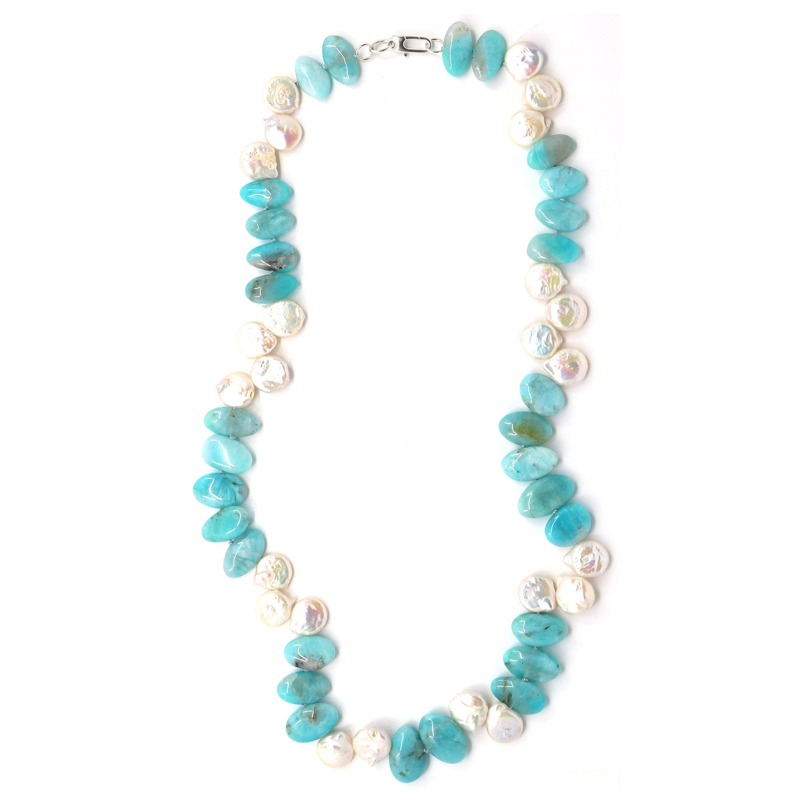 Peruvian Amazonite & Freshwater Pearl Necklace