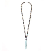 Natural Amazonite & Larimar Tassel Necklace