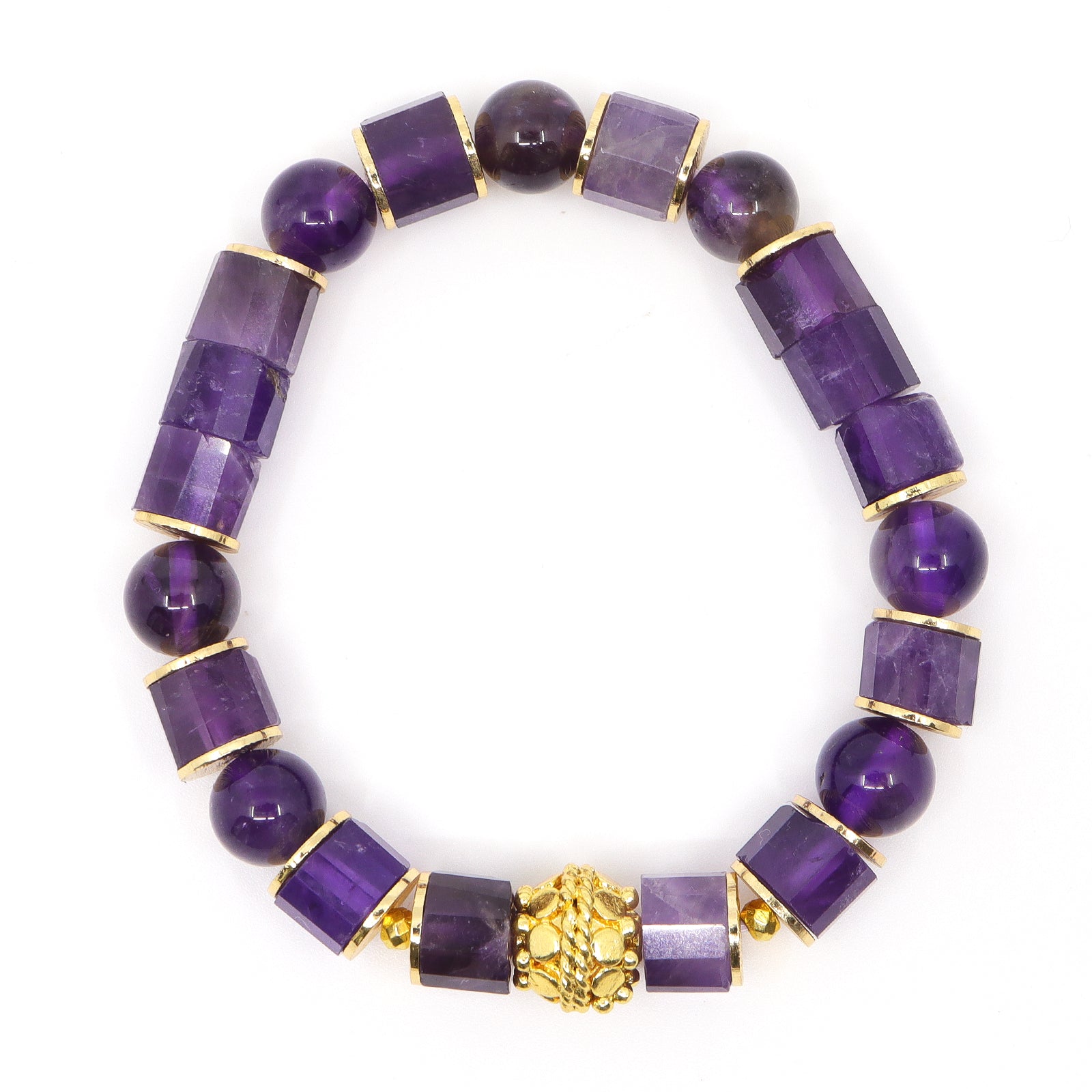 Amethyst & Bali Bracelet