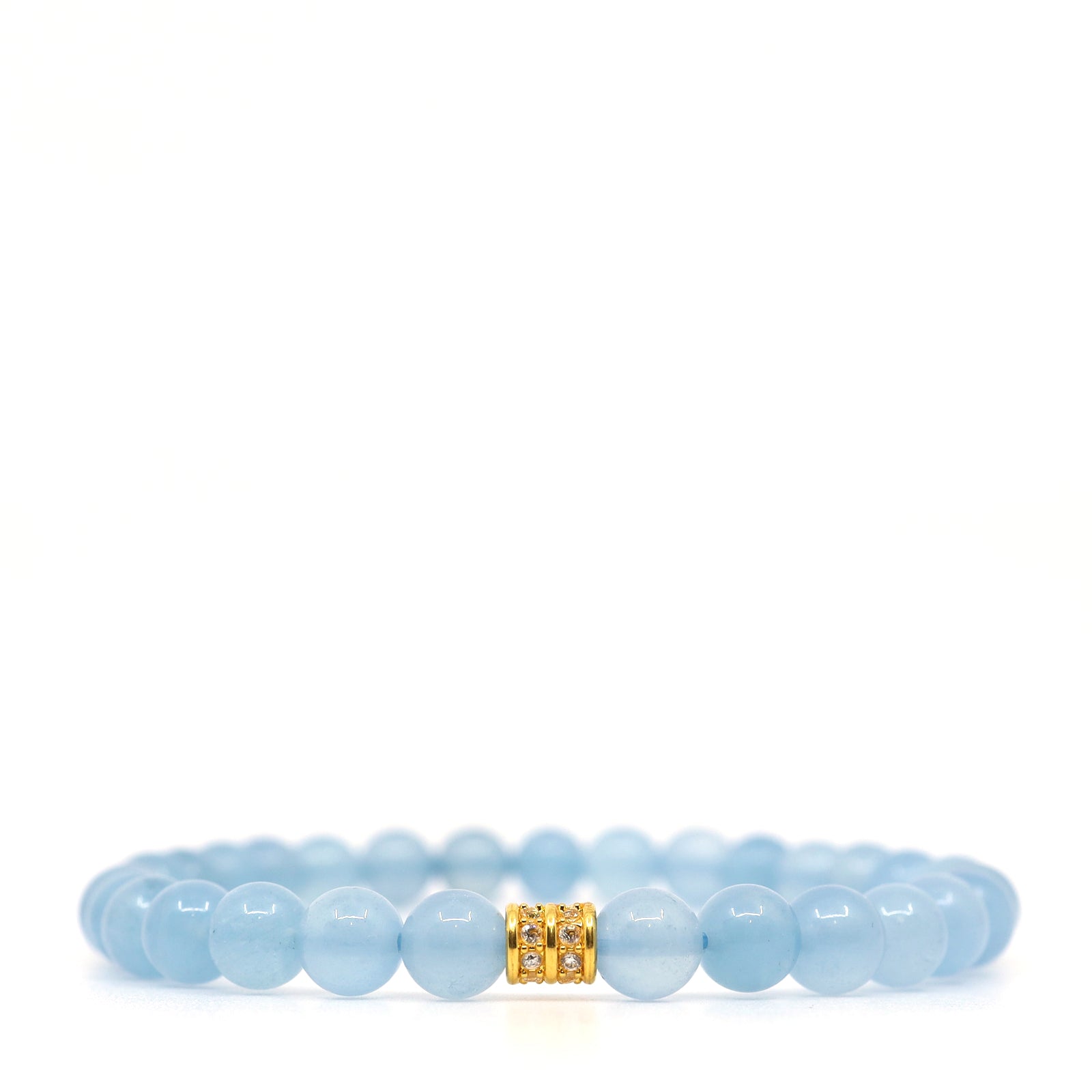 Aquamarine & 24K Pure Gold Bracelet