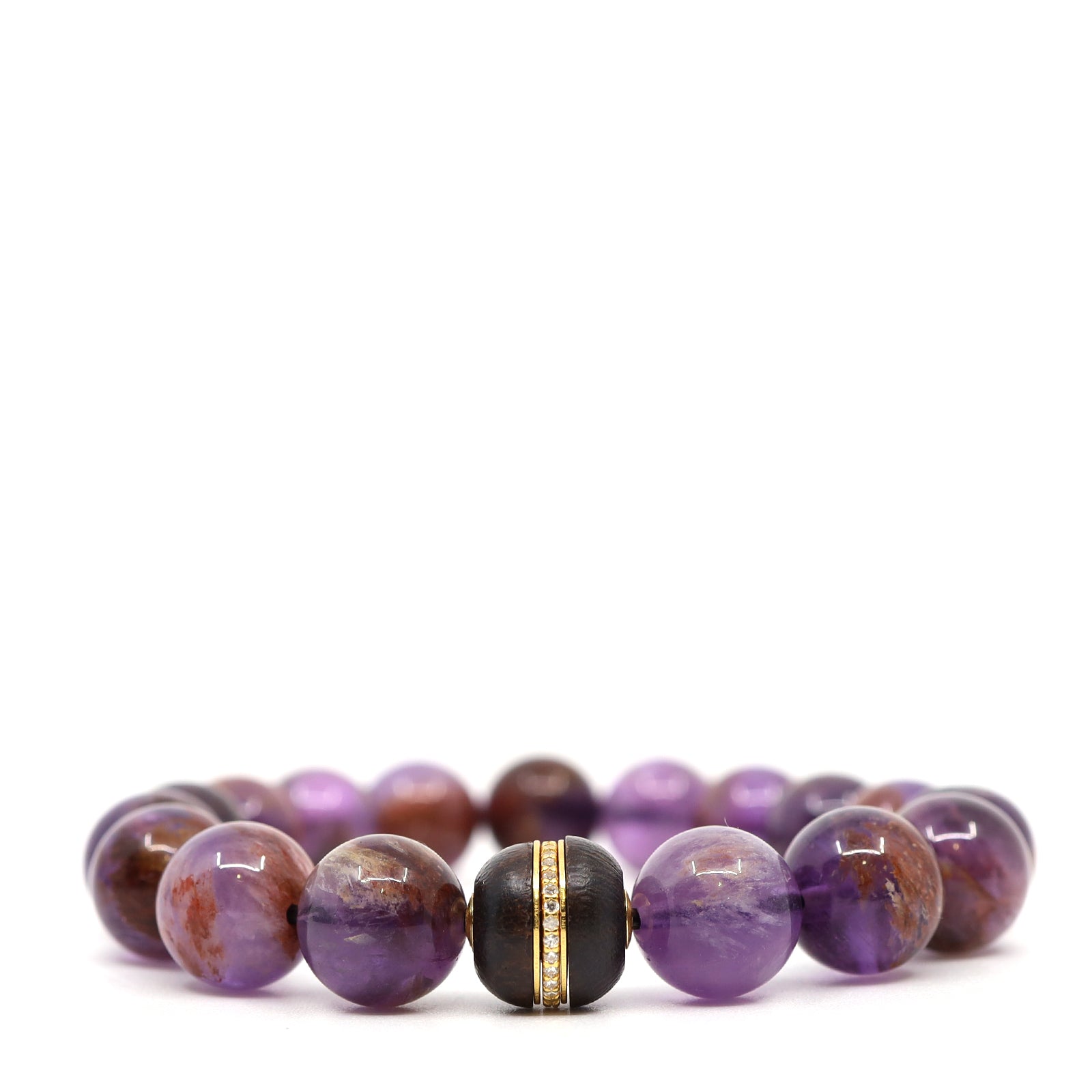 Auralite Canadian Amethyst & Wood Bracelet