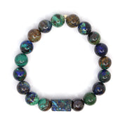 Azurite Chrysocolla & 14K Solid Gold Bracelet