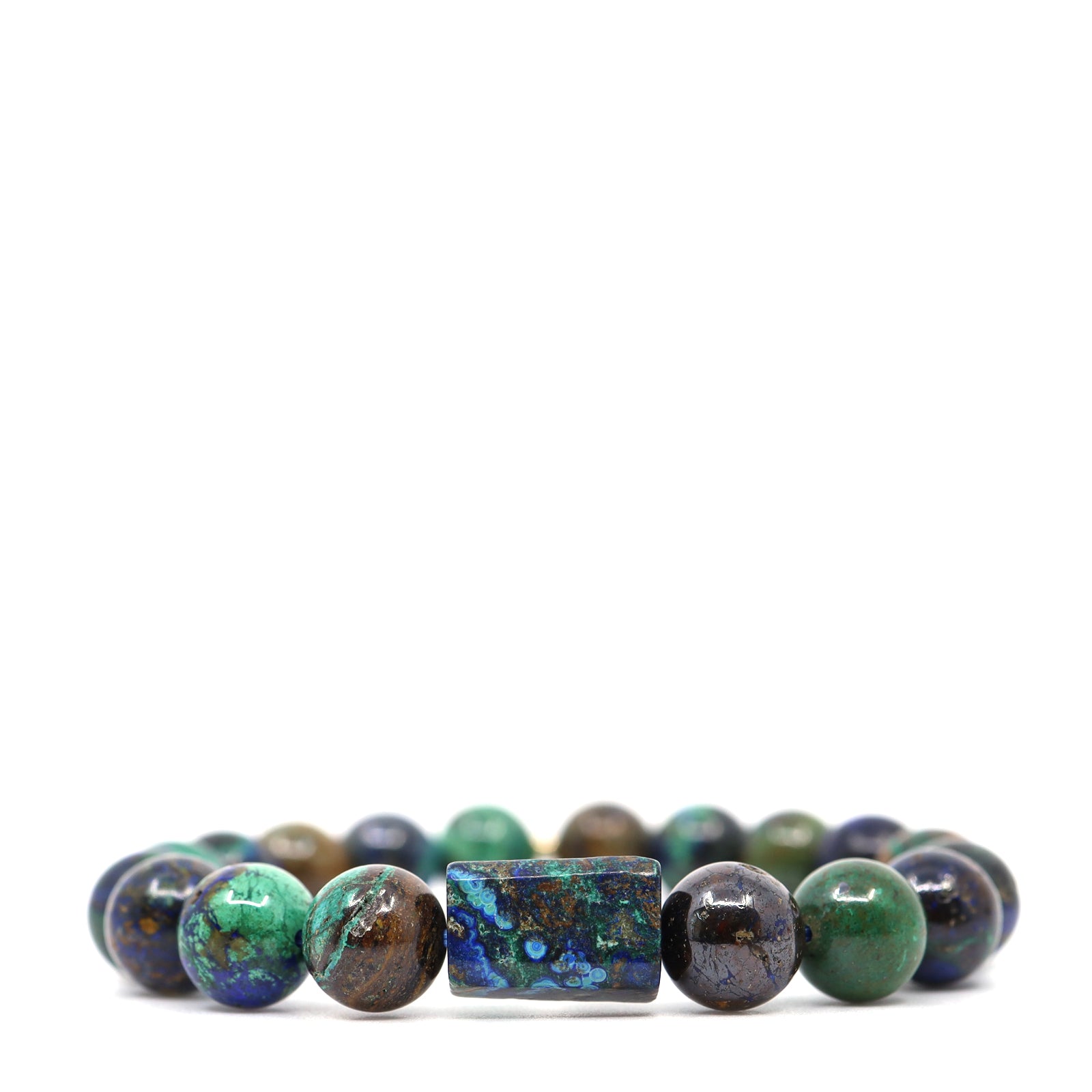 Azurite Chrysocolla & 14K Solid Gold Bracelet