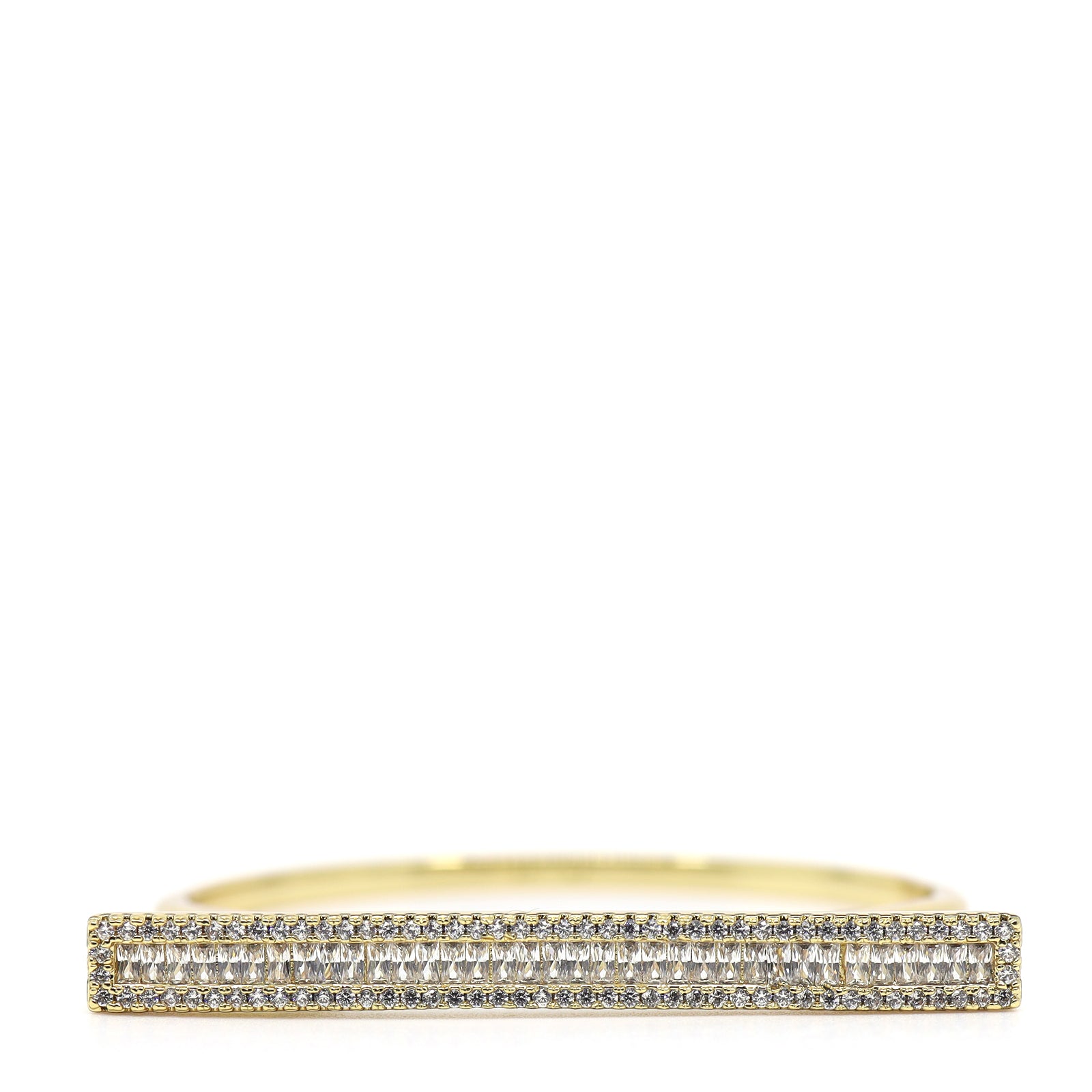 Gold Cubic Zirconia Bar Bangle