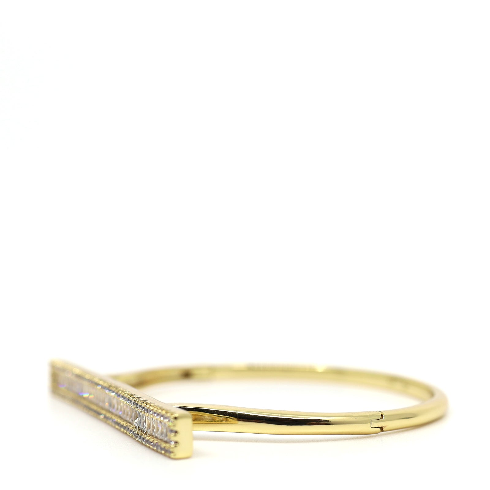 Gold Cubic Zirconia Bar Bangle