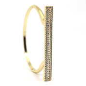 Gold Cubic Zirconia Bar Bangle