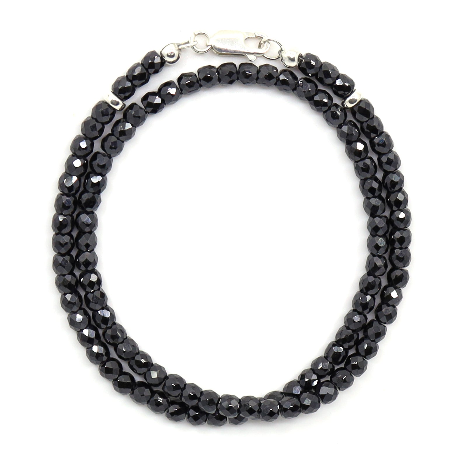 Black Cubic Zirconia & Sterling Silver Bracelet