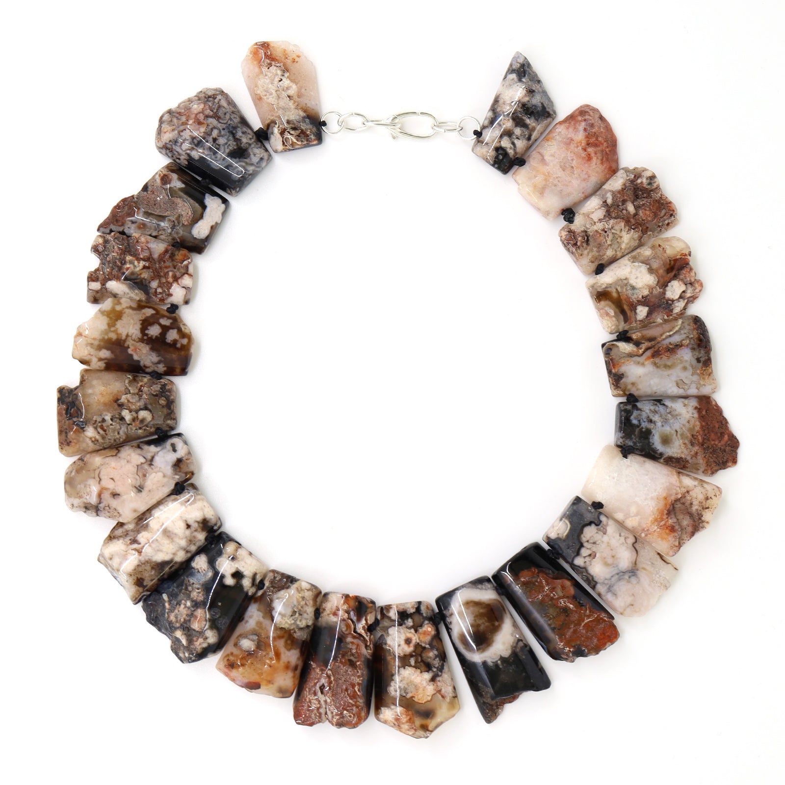 Black Cherry Blossom Agate Necklace