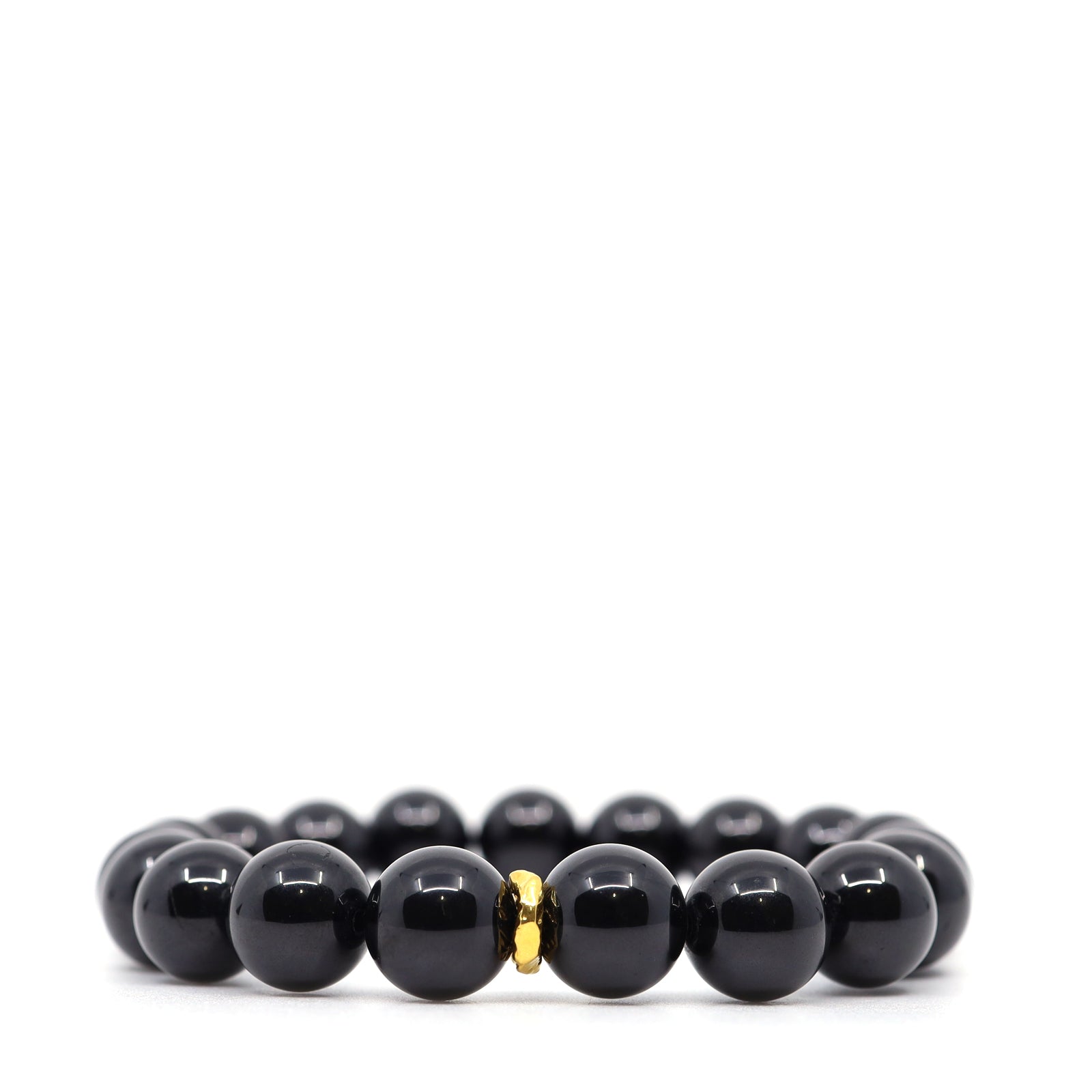 Black Spinel & 24K Pure Gold Bracelet