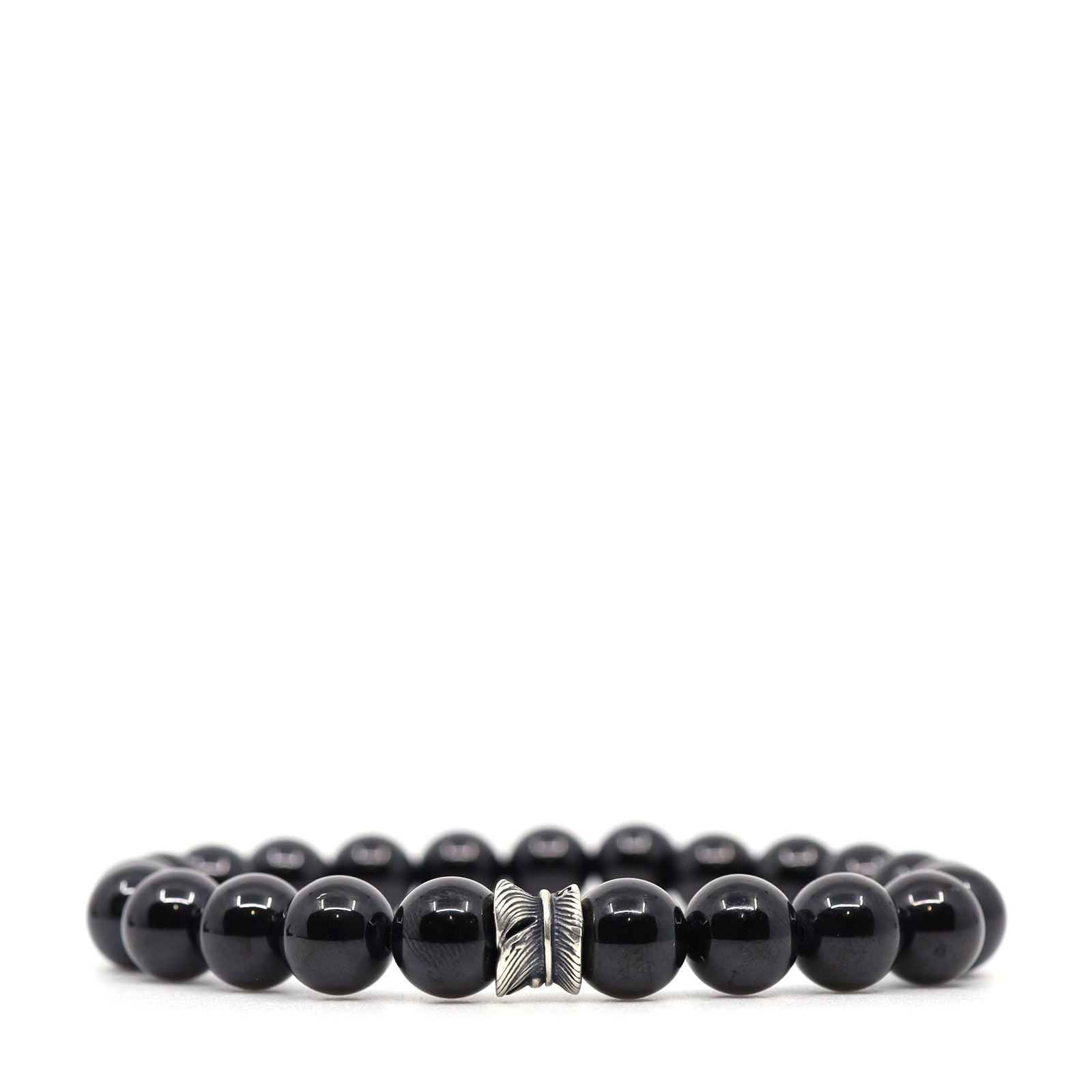 Black Spinel & Sterling Silver Leaf Bracelet