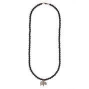 Black Tourmaline & Diamonds Elephant Necklace