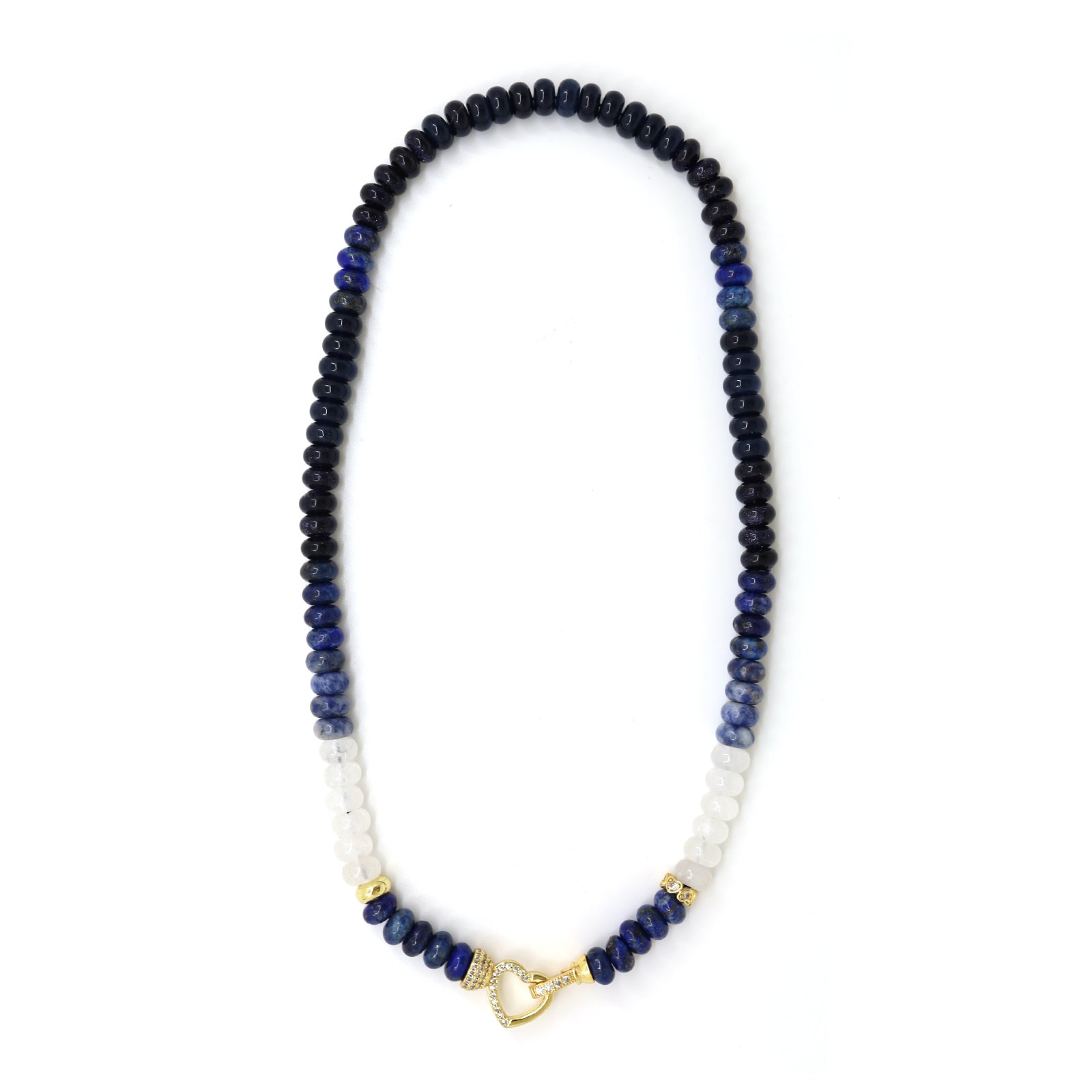 Lapis Lazuli, Blue Sodalite, Sandstone & Jade Necklace