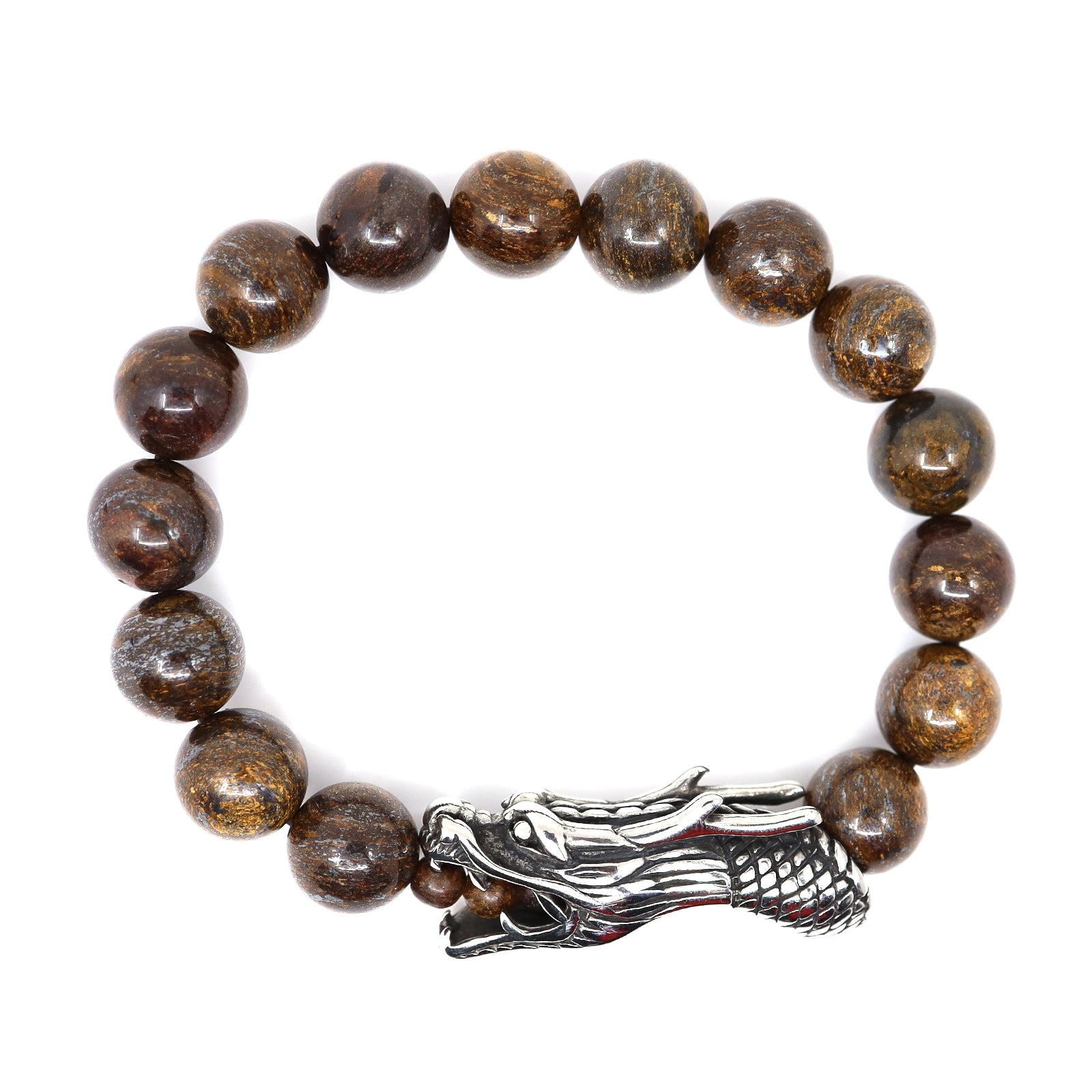 Bronzite & Stainless Steel Dragon Bracelet