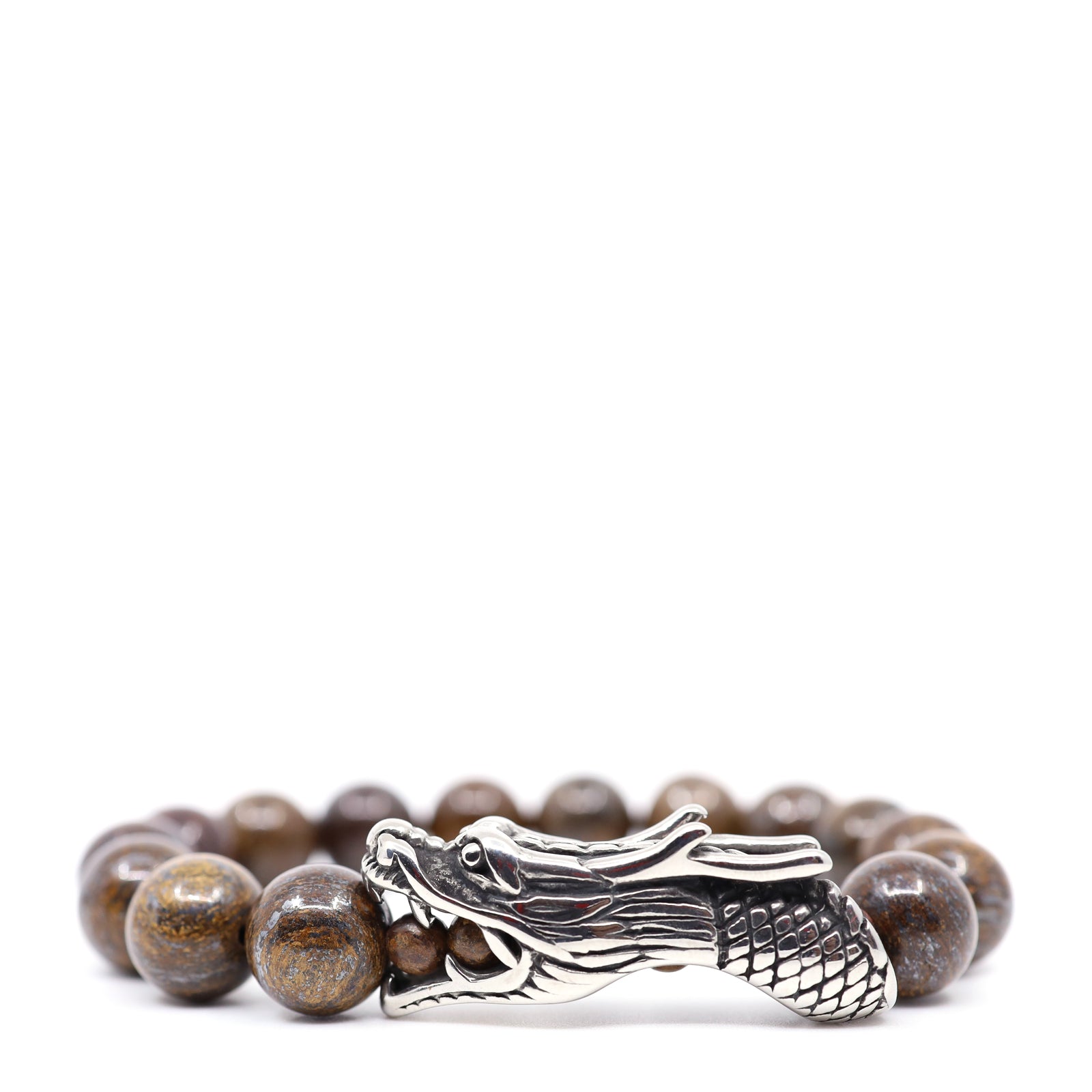 Bronzite & Stainless Steel Dragon Bracelet