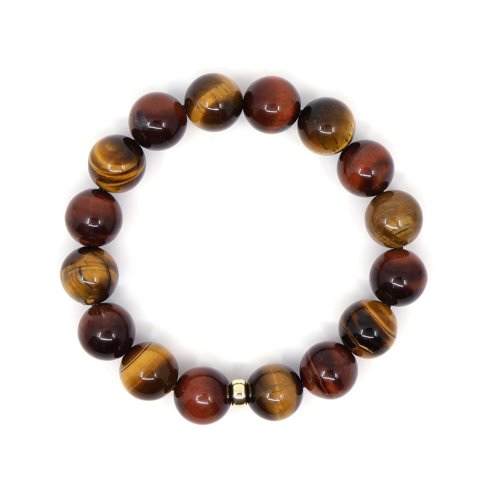 Tiger's Eye & 14K Solid Gold Bracelet