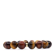 Tiger's Eye & 14K Solid Gold Bracelet
