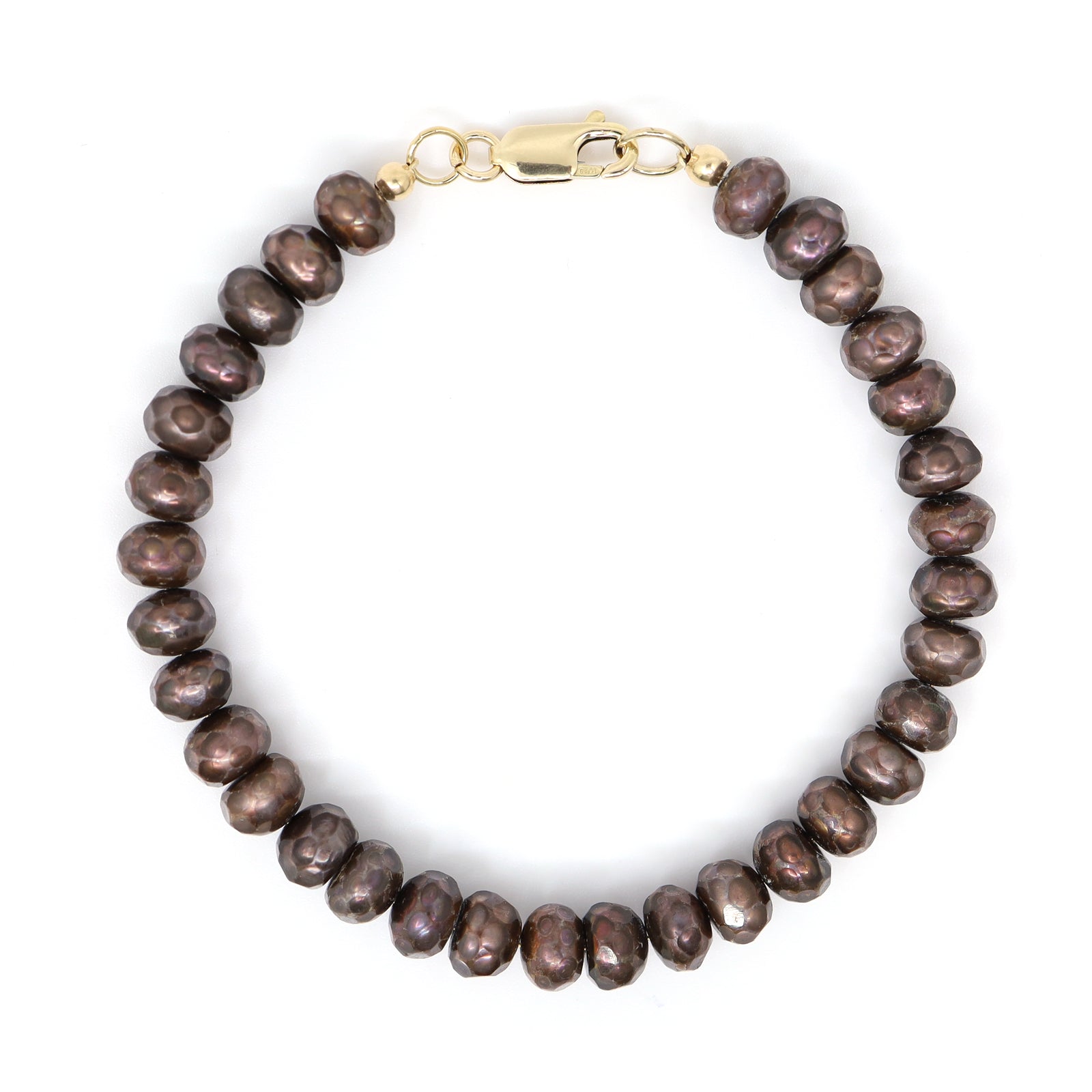 Faceted Brown Freshwater Pearl Bracelet