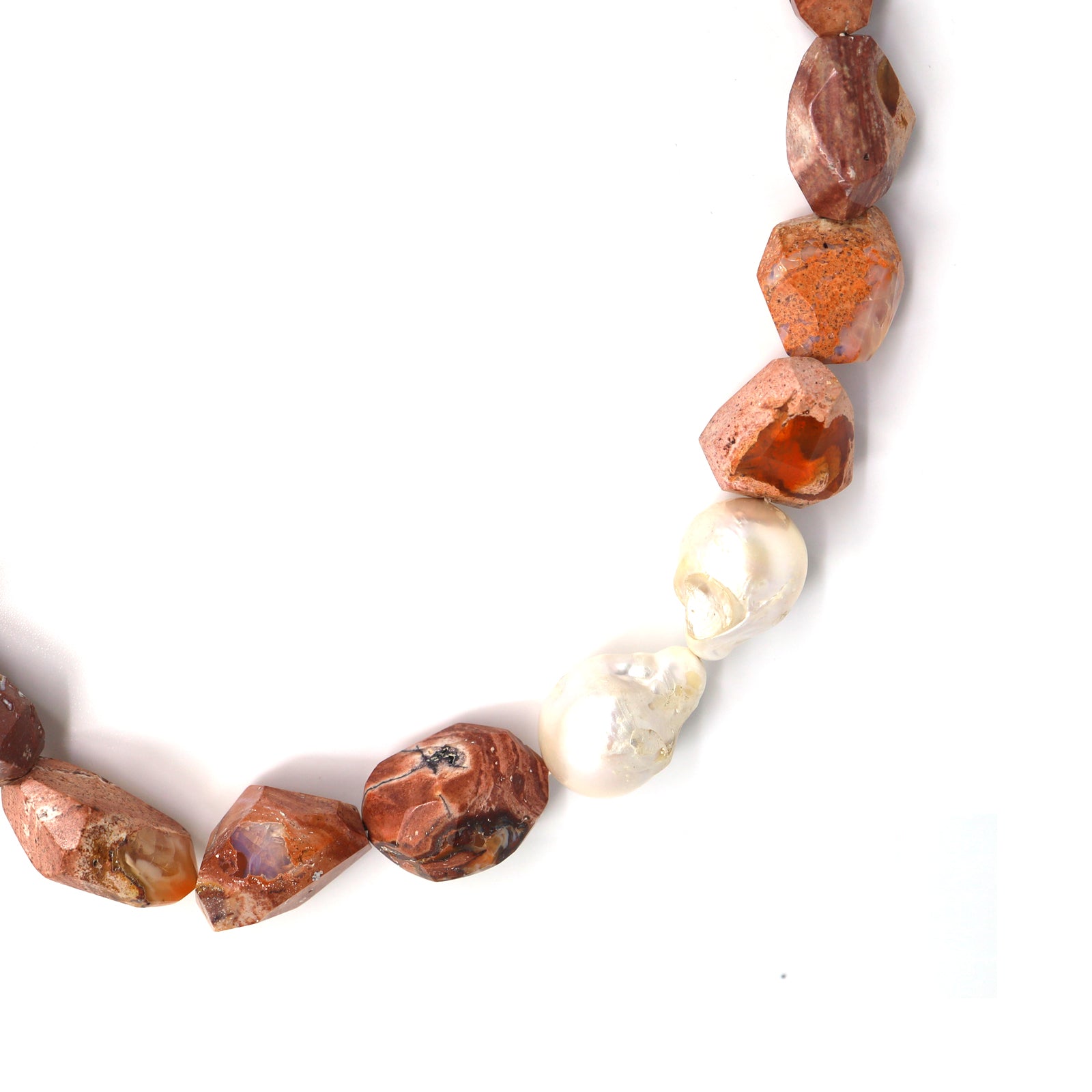 Mexican Fire Opal & Freshwater Pearls Necklace