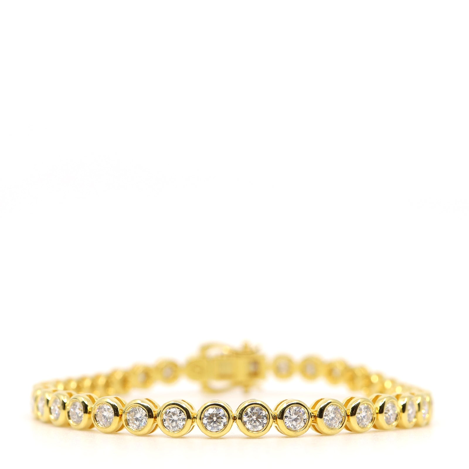 Gold Round Bezel Tennis Bracelet