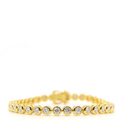 Gold Round Bezel Tennis Bracelet