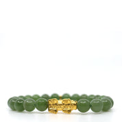 Green Jade & 24K Pure Gold Pixiu Bracelet