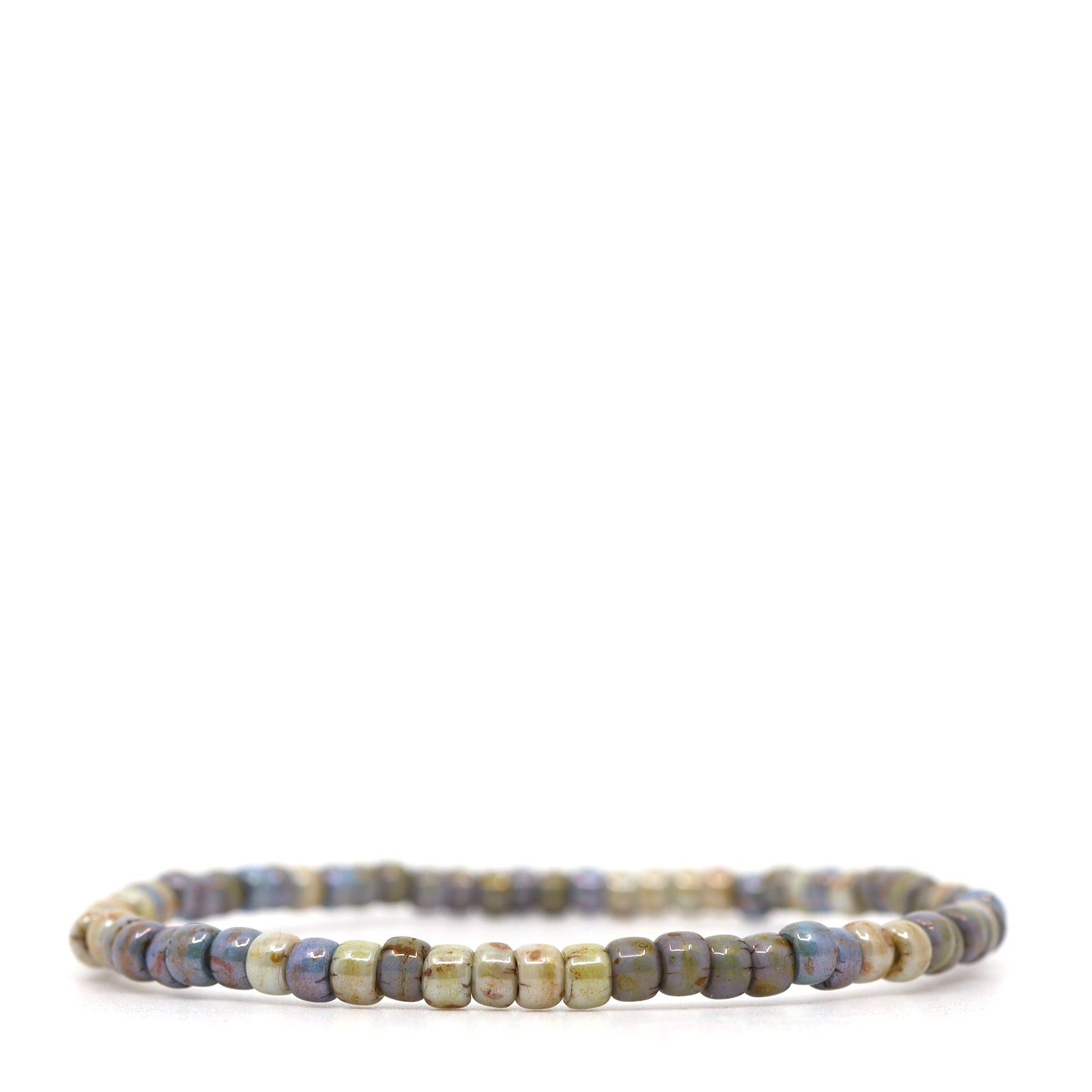 Grey, Blue & Cream Czech Picasso Bracelet