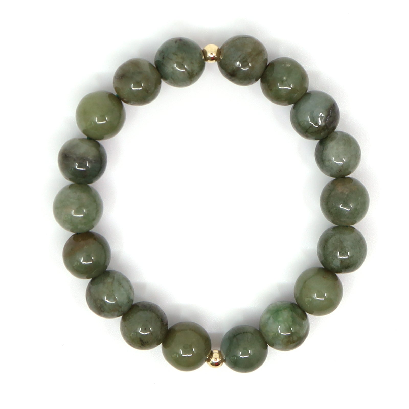 Myanmar Burma Jade & 14K Solid Gold Bracelet