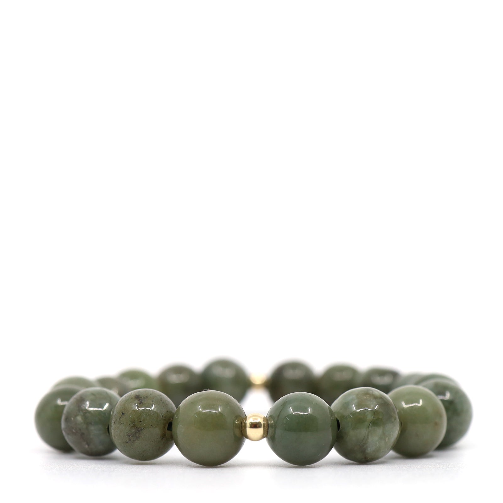 Myanmar Burma Jade & 14K Solid Gold Bracelet
