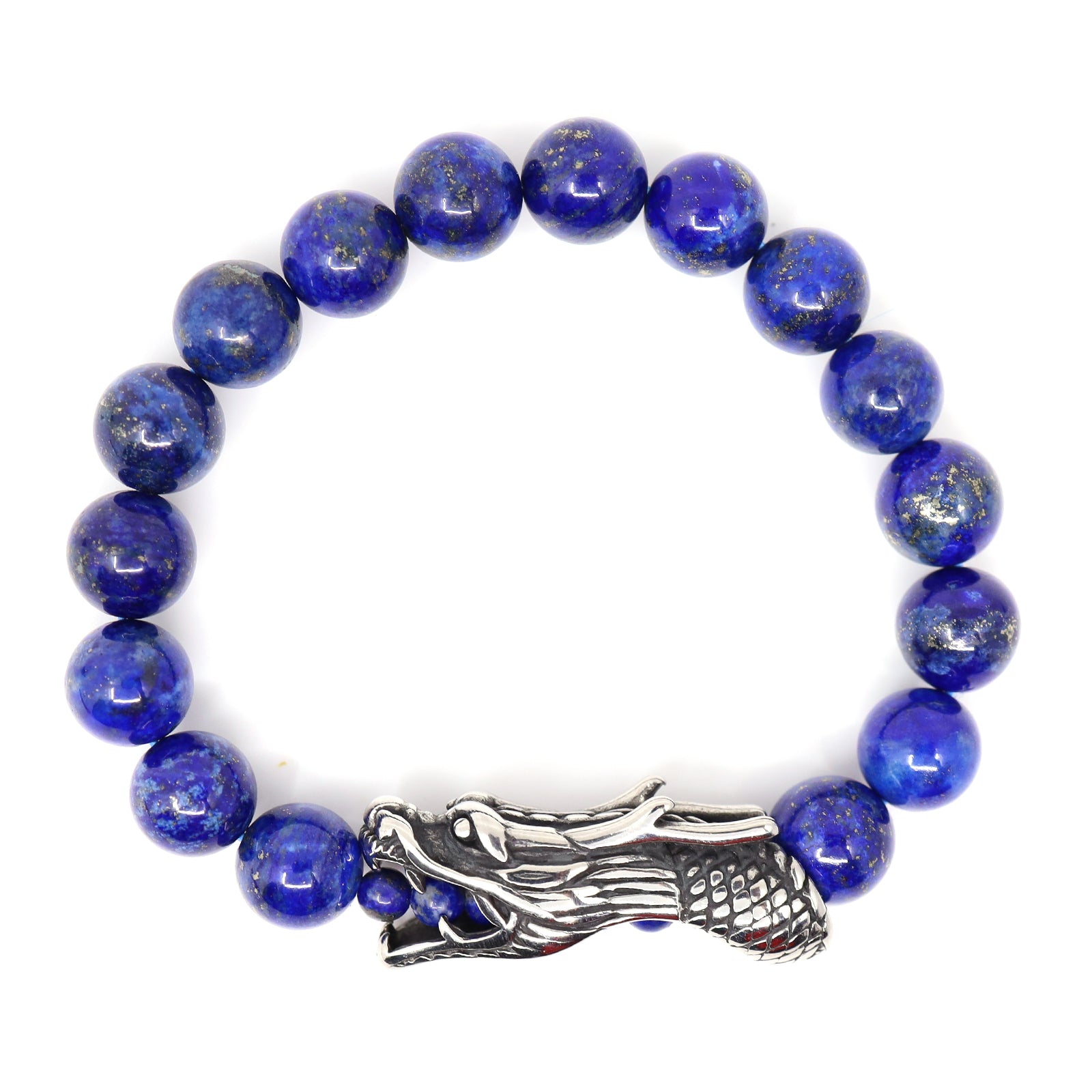 Lapis Lazuli & Stainless Steel Dragon Bracelet