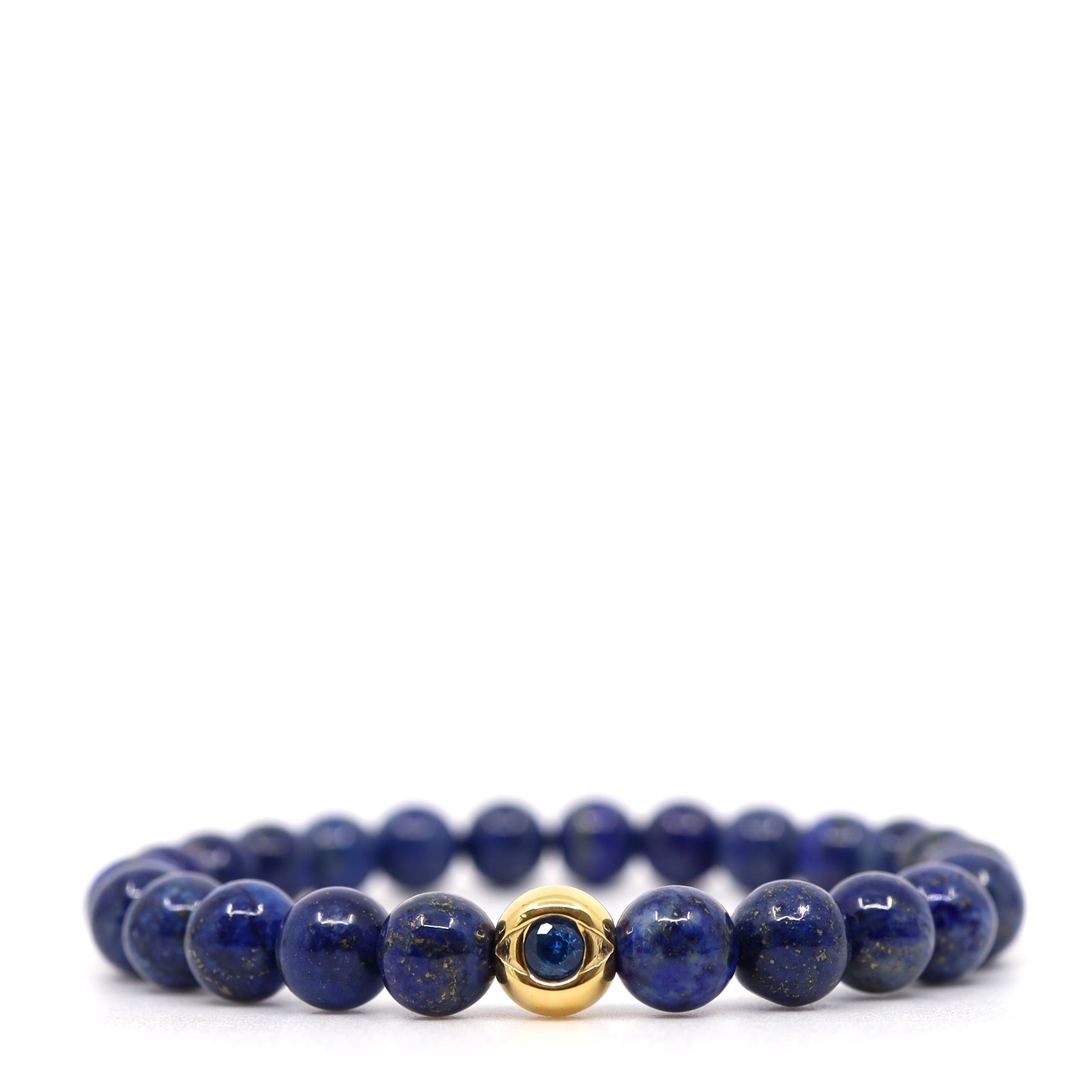 Lapis Lazuli & Stainless Steel Evil Eye Bracelet