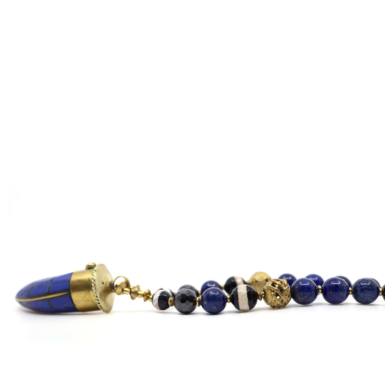 Lapis Lazuli Tibetan Horn Necklace