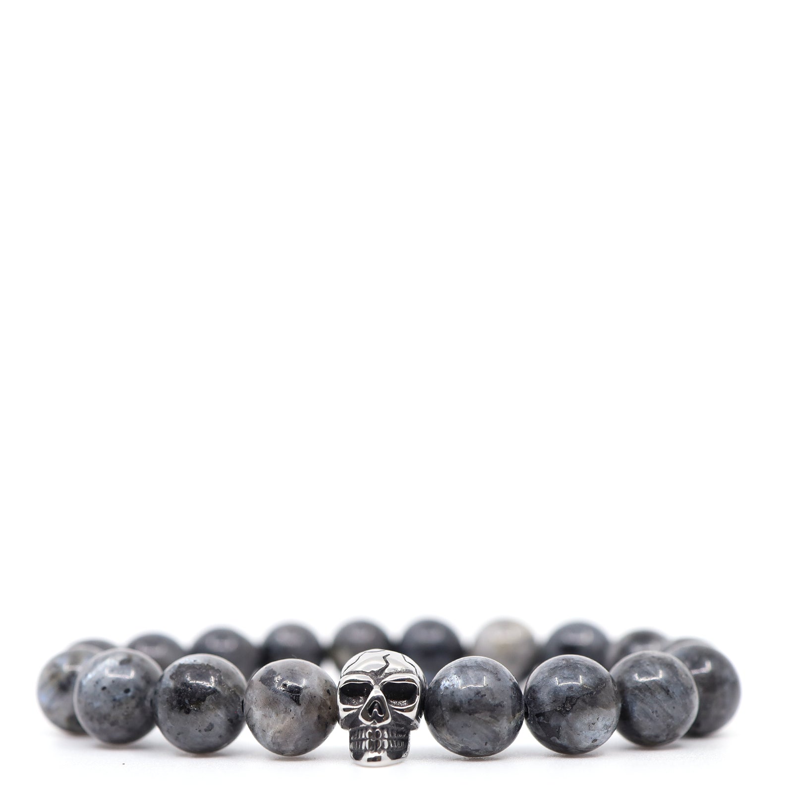Grey Larvikite & Skull Bracelet