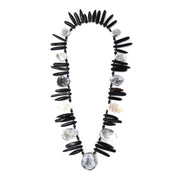 Sea Erchin, Druzy Agates & Blue Dumortierite Statement Necklace