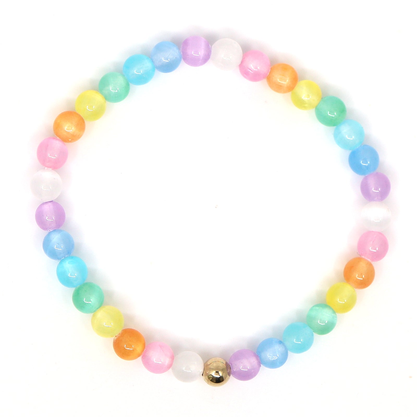 Rainbow Selenite & 14K Gold Filled Bracelet