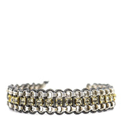 Antique Silver Chain & Silver Leather Bracelet