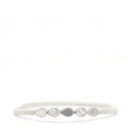 Silver Mother Of Pearl & Cubic Zirconia Bangle