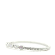 Silver Mother Of Pearl & Cubic Zirconia Bangle