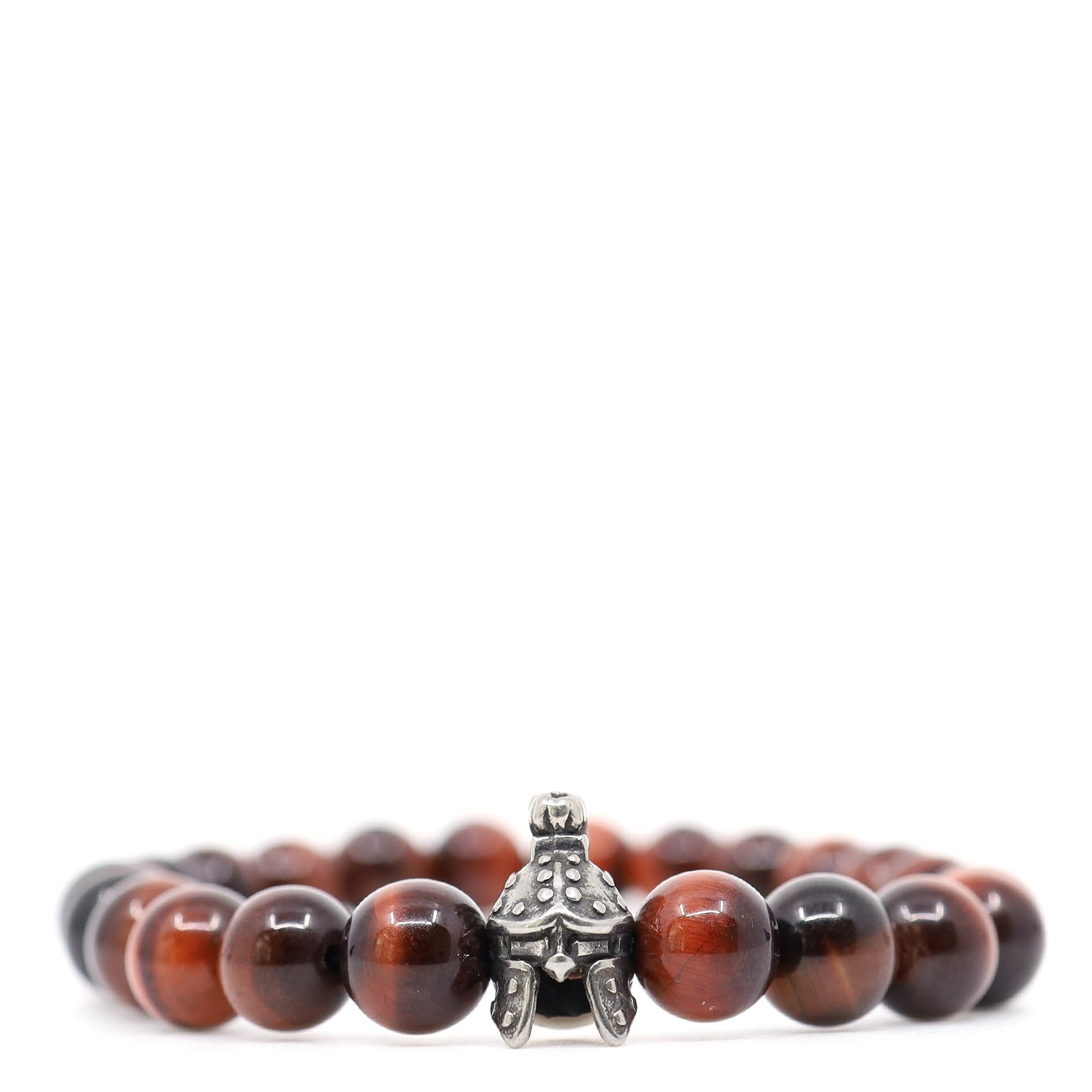 Spartan Helmet & Red Tiger's Eye Bracelet