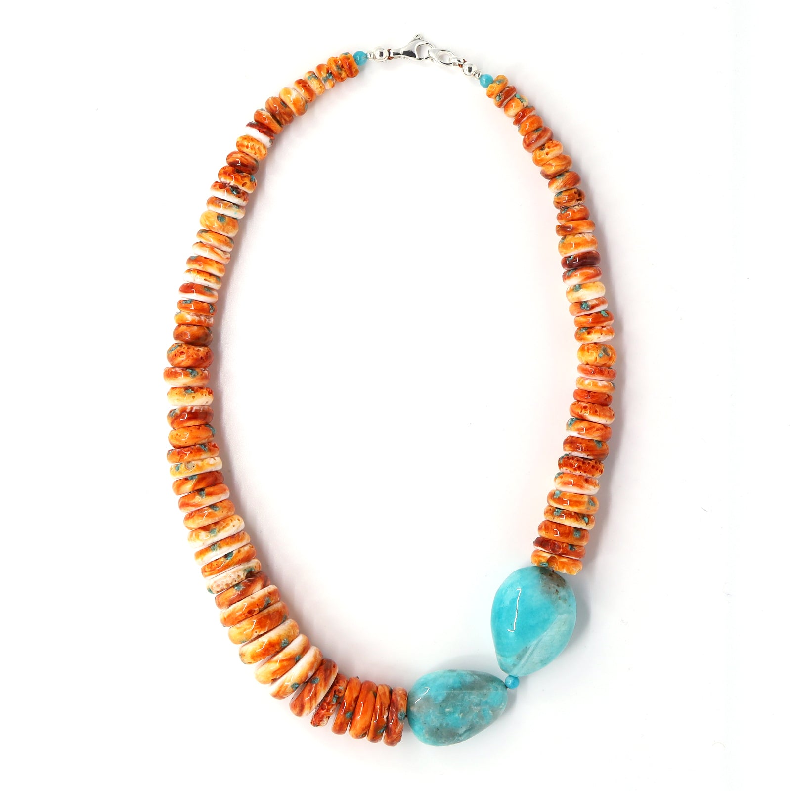 Spiny Oyster & Peruvian Amazonite Necklace
