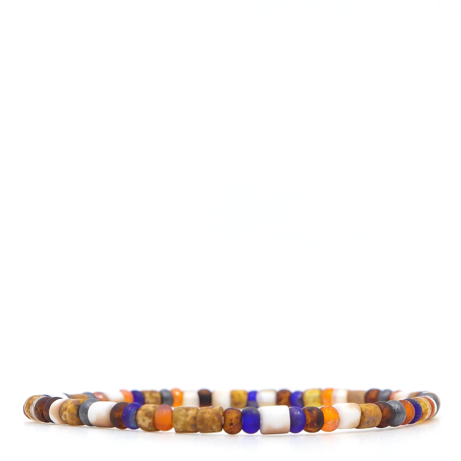 Brown, Blue & Orange Czech Picasso Bracelet