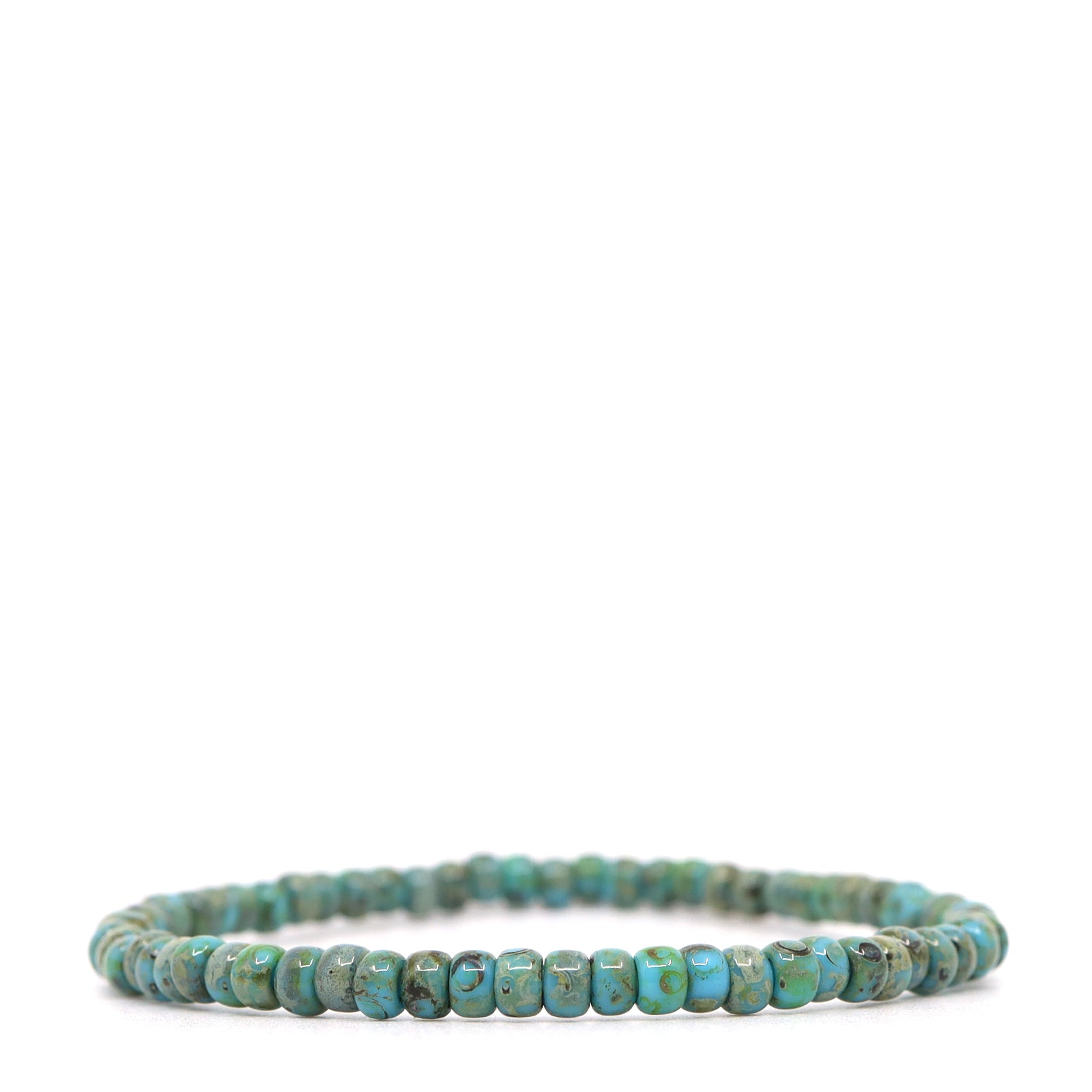 Turquoise, Brown & Beige Czech Picasso Bracelet