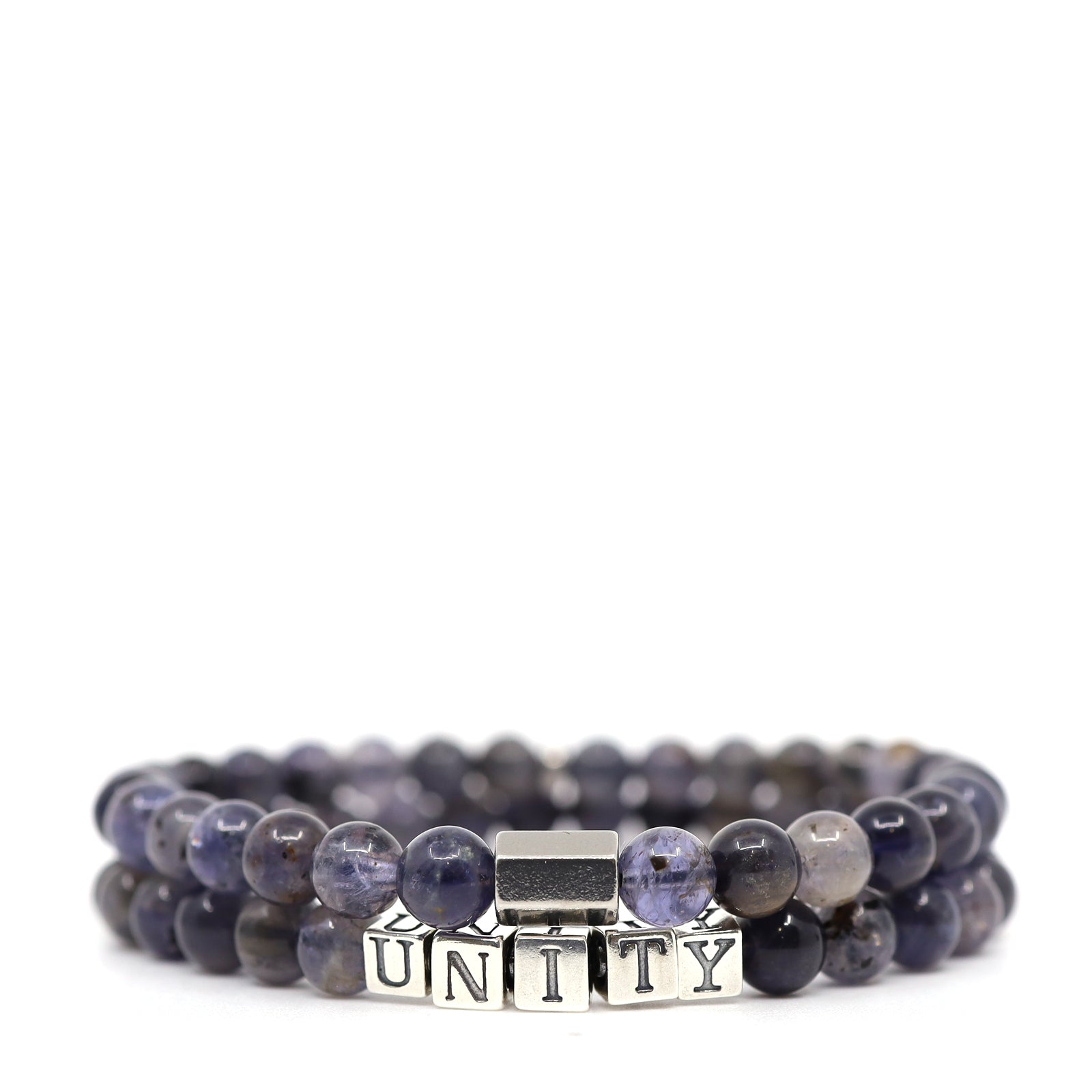 Iolite & Sterling Silver Unity Word Bracelet