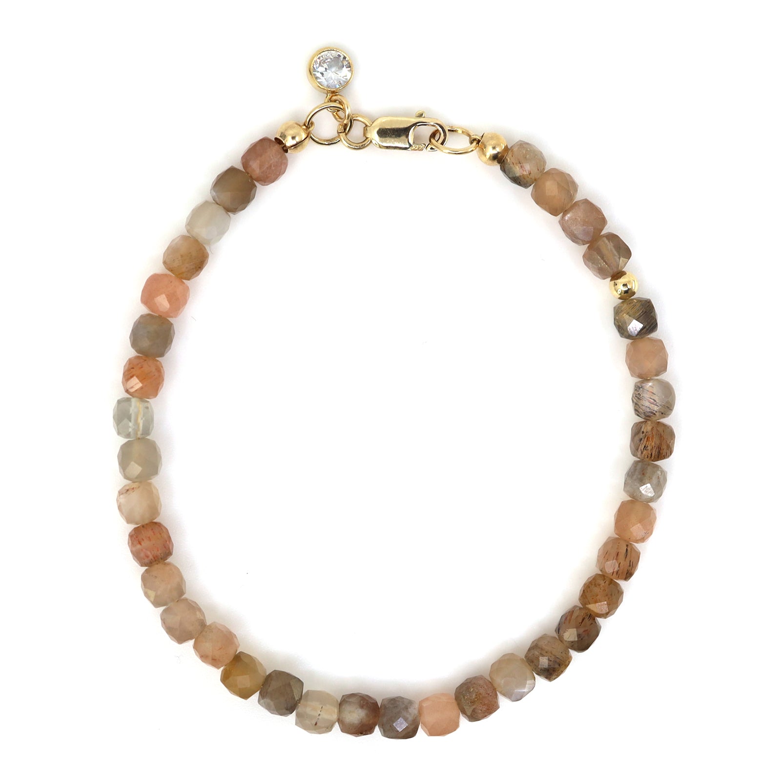 Peach Moonstone & 14K Gold Filled Bracelet