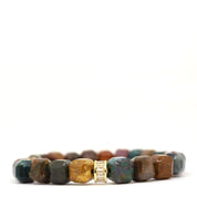 Indian Agate & Cubic Zirconia Bracelet