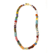 African Recycled Multi Colour Glass Bead Necklace