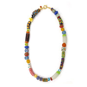 African Recycled Glass Multi Colour Bead Necklace