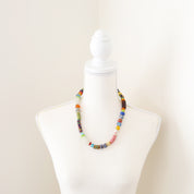 African Recycled Glass Multi Colour Bead Necklace